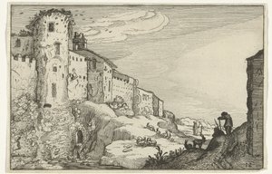Roma kalıntıları ile manzara Roma kalıntıları ve kıyı manzaraları (dizi 1) (dizi başlığı) by Willem van Nieulandt (II)