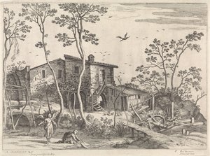 Tobias ve Melek ile Manzara İtalyan manzaraları (dizi başlığı) by Willem van Nieulandt (II)
