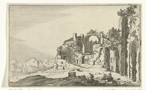 Diocletianus Hamamları Roma kalıntıları ve kıyı manzaraları (dizi 1) (dizi başlığı) by Willem van Nieulandt (II)