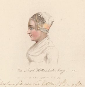 Kuzey Hollandalı bir kızın başlığı, 1816 Kuzey Hollanda Kızı / Une Jeune fille de la Nord-hollande / Vue en profil (nesnedeki başlık)