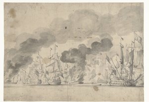 Lowestoft Savaşı 13 Haziran 1665 by Willem van de Velde (I)