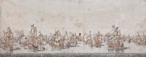 Fehmarn Savaşı, c.1650 (kağıt üzerinde mürekkep ve yıkama)