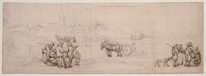 Köylü Figürlü Kumul Sahnesi by Willem van de Velde