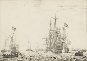 Sahile yakın Hollanda Gemileri, 1650