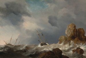 Bir Fırtınada Gemiler by Willem van de Velde the Younger