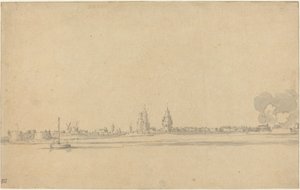 Bir Hollanda Kasabasının Görünümü (Delft?) by Willem van de Velde the Younger