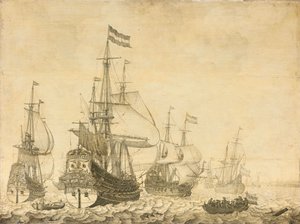 Hollandalı Savaşçılarla Deniz Manzarası