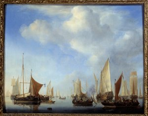 Küçük filo tablosu Genç Willem Van de Velde II (1633-1707)