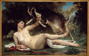 Bir Bacchante O bir keçi ile temsil edilir. William Adolphe Bouguereau