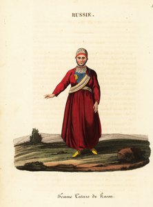 Kaschpour ile kaputlu bir Tatar kadın