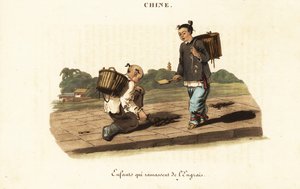 Çinli çocuklar at gübresi topluyor by William (after) Alexander