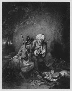 Araplar Ganimeti Bölüyor, Vernon Galerisi'ndeki resimden (gravür) by William (after) Allan