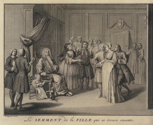 Mezar Vatandaşına Çocuk Yemin Eden Kadın (gravür) by William (after) Hogarth