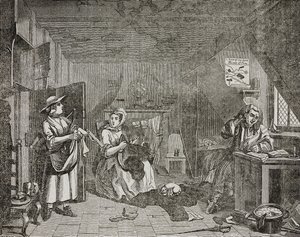 Etkilenen şair, William Hogarth'ın tablosundan sonra