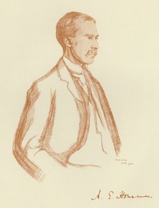 AE Housman, portre (lito) by William (after) Rothenstein