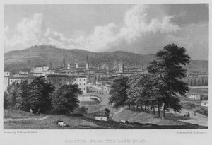 Bath Road'dan Bristol (gravür) by William (after) Westall