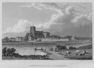 Christchurch, Hampshire (gravür) by William (after) Westall