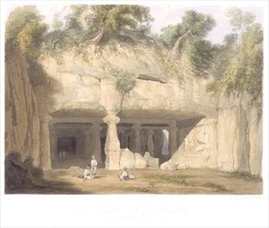 Bombay yakınlarındaki Elephanta Büyük Mağara Tapınağı