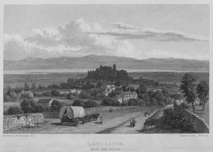 Lancaster, güneyden (gravür) by William (after) Westall