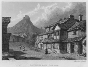 Launceston Kalesi (gravür) by William (after) Westall