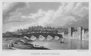 Newport, Monmouthshire (gravür) by William (after) Westall