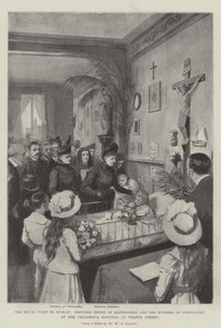 The Royal Visit to Dublin, Princess Henry of Battenberg and the Duchess of Connaught at the Childrens Hospital in Temple Street litho by William A. Donnelly