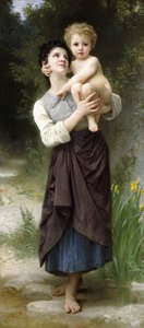 erkek ve kız kardeş, 1887 by William Adolphe Bouguereau