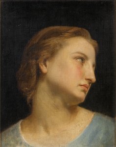 Bir Kadın Başı Çalışması (tuval üzerine yağlı boya) by William Adolphe Bouguereau