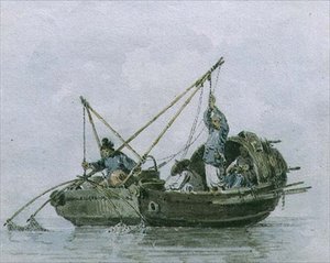 Bir Önemsiz Çinli Balıkçılar (suluboya) by William Alexander