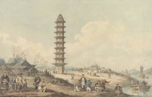Lin Tsin Şehri, Shantung, Büyük Kanal Manzaralı by William Alexander