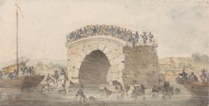 Tong-Tcheou yakınlarındaki Pei-Ho'da San-Sien-Wey'de bir Köprünün kalıntıları, 15 Ağustos 1793 by William Alexander