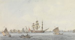 Pekin Körfezi'nin Girişinde Ten-choo-fou Şehri'nin Mi-a-tau Boğazında Demir Atmış Hindostan by William Alexander