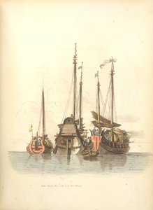 Üç gemi demir atmış durumda by William Alexander