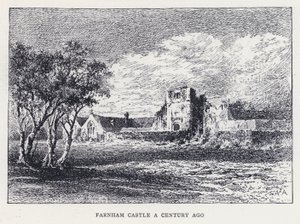 Farnham Kalesi bir asır önce (gravür)