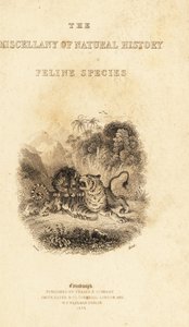 Bir kaplana saldıran bir aslan skeç içeren başlık sayfası. ,1834 (gravür) by William Alexander Forbes