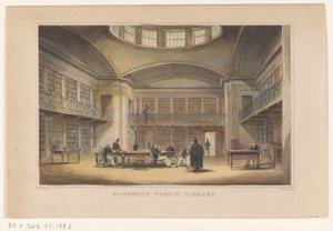 Bibliotheek van Plymouth Plymouth Halk Kütüphanesi (nesne üzerindeki başlık) by William Alexander Le Petit