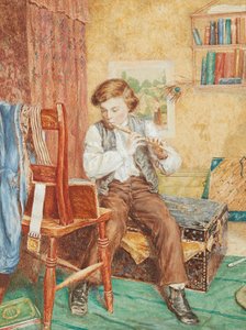 Genç Müzisyen (suluboya) by William B. Bunney
