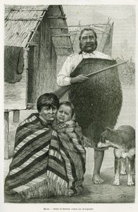 Üç kuşak Maori. Edouard Charton (1807-1890), Hachette, Paris tarafından yönetilen le tour du monde 1890