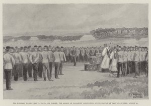 21 Ağustos Pazar günü Kampta İlahi Hizmet yürüten Salisbury Piskoposu Wilts ve Dorset'teki Askeri Manevralar by William Barnes Wollen