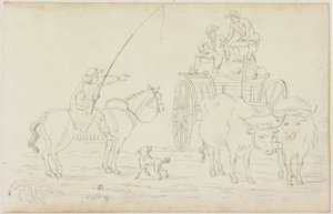 Oxcart Yolu Kapatıyor (kağıt üzerinde kurşun kalem (M754 ile kağıt üzerinde)) by William Beilby