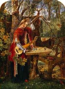 Çardağında Yalnız Güzel Rosamond (tuval üzerine yağlı boya) by William Bell Scott