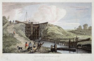 Dudgrove, Lechlade, Thames ve Severn Canal üzerinde çift kilit, 1814