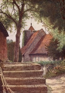 St Martin Kilisesi, Canterbury (renkli lito) by William Biscombe Gardner