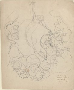 Bulutların Zaferinde Yükselen Bir Figür (?) by William Blake