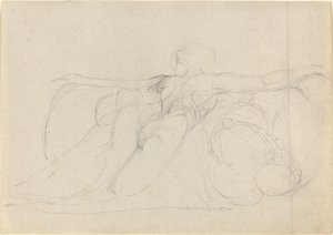 Arkadan Görülen Bir Adam, Bulutların Üzerinde Yükseliyor by William Blake