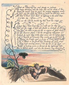 Amerika. Bir Kehanet, Levha 4, Umutsuz bir aşk kadar sessiz.... by William Blake