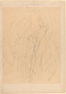 Bir Erkek Kızına Günahın Sırlarını Öğreten Bir Melek by William Blake