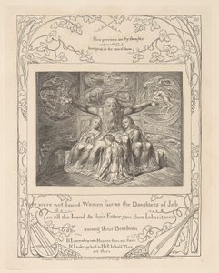 Eyüp Kitabı, Levha 20, Eyüp ve Kızları by William Blake