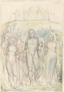 İnanç Kalkanlı Hristiyan, Ashabından Veda Ediyor by William Blake