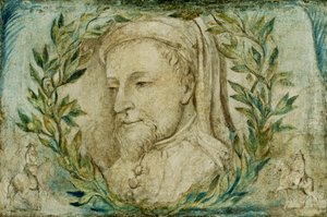 Geoffrey Chaucer, yaklaşık 1800 (tuval üzerine temper) by William Blake